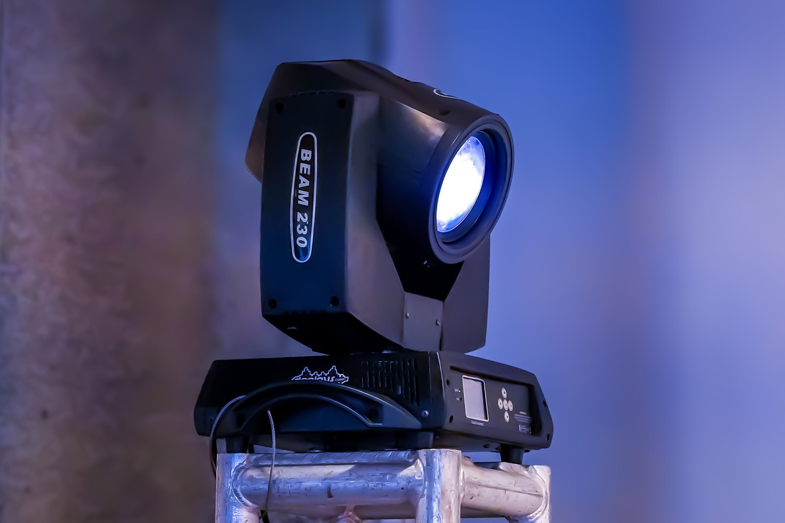 Moving light beam at a festival